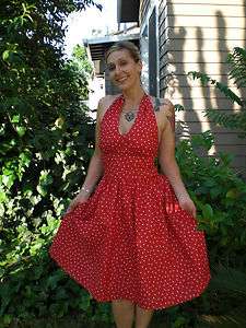 VLV Rockabilly Dress Vintage Polka Dot Gingham  