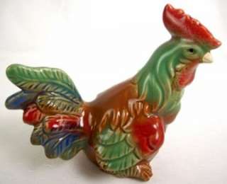 Beautiful Set of 2 Multicolor ROOSTER Figurines  