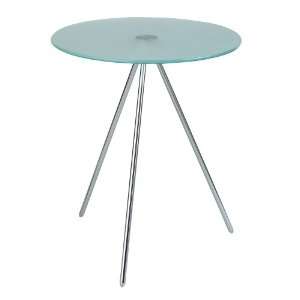  Adesso Spin Accent Table, Frosted