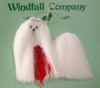 Maltese Dog Plush Christmas Ornament by Windfalls Co  