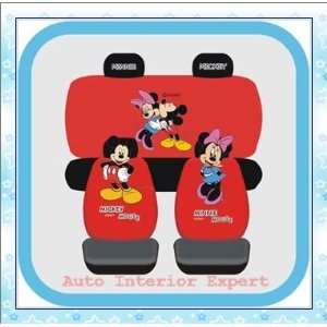   MOUSE AND MINNIE UNIVERSAL CAR SEAT COVER SET RED M03 Automotive