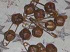 12 Primitive Rusty Safety Pins Jingle Bells 4 Ornies Bowl Fillers 