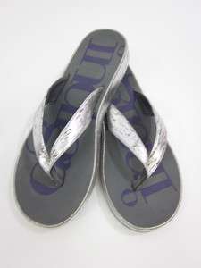 NIB INDIGO Silver Tone Cork Thong Sandals Shoes Sz 8  