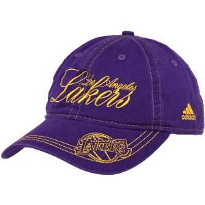  adidas Los Angeles Lakers Ladies Purple Gold Slouch 