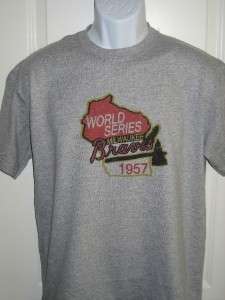 Milwaukee BRAVES 1957 World Series Logo T Shirt XXL  