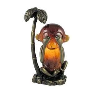  Tiffany Style See No Evil Monkey Stained Glass Lamp