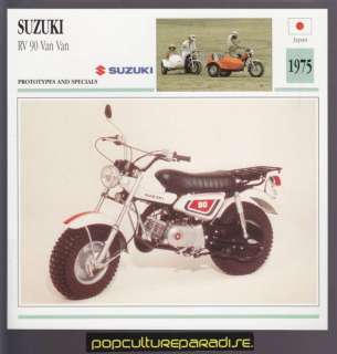 1975 SUZUKI RV 90 Van Van Dirt Bike w/Roca Sidecar CARD  