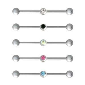   Barbells Industrials   14G   34mm   Clear   Sold Individually Jewelry