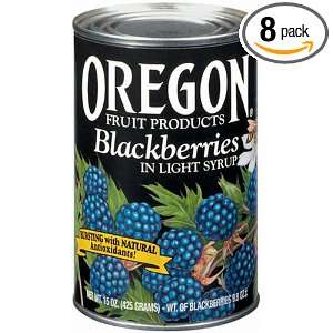 Oregon Fruit Blackberries in Syrup, 15 Ounce Cans (Pack of 8)