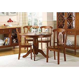Piece Light Mahogany Wood Pedestal Dining Table Set  Country Living