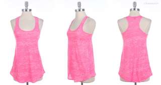 Burn Out Sleeveless Tank Top Flare Loose Fit A Line Racer Back VARIOUS 