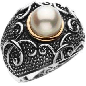 Freshwater Cultured Pearl Ring in 14k Yellow Gold & Sterling Silver