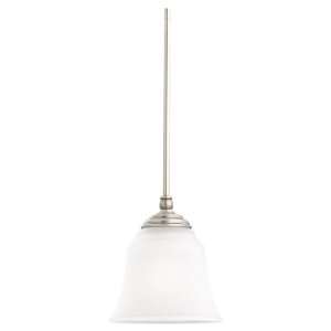    Light Mini Pendant, Satin Etched Glass Shade, Antique Brushed Nickel