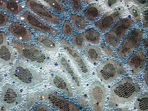 YARD STRETCH LACE FABRIC TIE DYE SEQUINED DOTS  