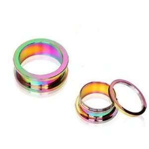   Titanium Screw Fit Ear Plugs Anodized Tunnels Gauges  0G 8MM Jewelry