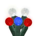   Red/White/Blue LED G12 Berry Fashion Glow Christmas Lights  Green Wire