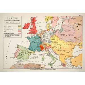  Map Europe Queen Anne Empire Dominions Venice Brandenburg Prussia 