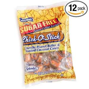 Atkinson Chick O Stick, Sugar Free, 3.75 Ounce Bags (Pack of 12)