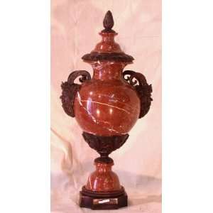   Metropolitan Galleries SRB93148 Red Marble Urn Bronze