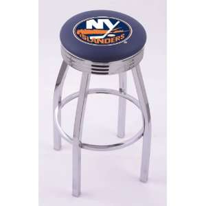  New York Islanders Single Rung Ribbed Flat Ring Chrome 