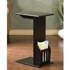 Southern Enterprises Inc. End Table with Magazine Rack in Black Finish
