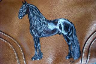 Friesian Horse Handpainted on Purse / Handbag  