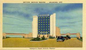 Oklahoma City OK Skyvew Drive In Theatre Postcard Print  