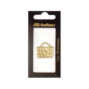  Dill Buttons 27mm Shank Purse Gold 1 pc (6 Pack) Pet 