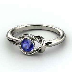  Hercules Knot Ring, Round Sapphire Palladium Ring Jewelry