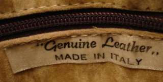 Vintage Bag Taupe Brown Leather Handbag Italy 1970’S  