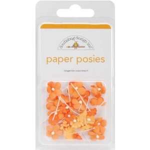  Paper Posies Embellishments 24/Pkg Tangerine