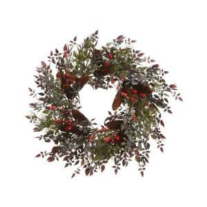   24 Cedar/Pine/Pinecone Wreath Green Brown (Pack of 2)