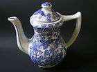 decorative blue and white ceramic teapot 