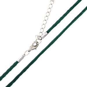    16 Green Silk Cord Necklace With 2in extender   2.0MM Jewelry