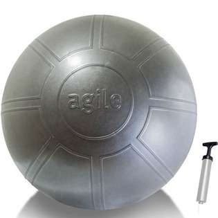 AgileFitness 65cm Anti burst Rhino Skin Stability Ball in Black Silver 