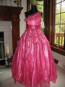 Lil Anjali 1017 Sparkling Fuchsia Little Girls Pageant Gown 6  