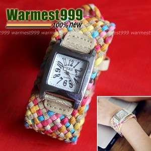   Ladys Girl Braided Band Strap Quartz Wrist Watch Wristwatch TB46