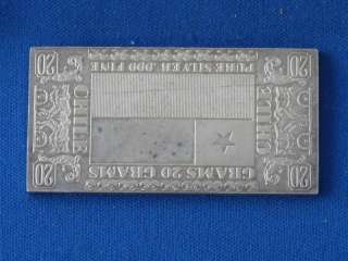 THE SILVER MINT CHILE .999 SILVER 20 GRAM INGOT  