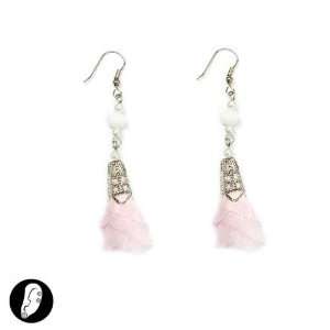    sg paris women earrings fish hook comb pink fabrics Jewelry