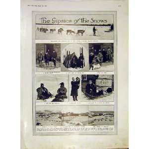  Gypsies Snows Reindeer Enare Russian Lapland Print 1914 