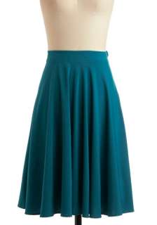 Teal the Deal Skirt   Blue, Solid, A line, Vintage Inspired, 20s, 30s 