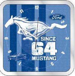 Ford Mustang Vintage Square S/Steel Wall Clock  