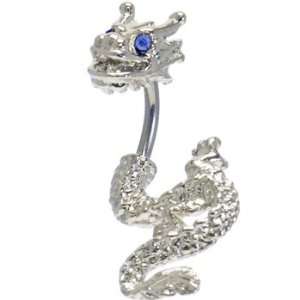  Sapphire Cubic Zirconia Detailed Dragon Belly Ring 
