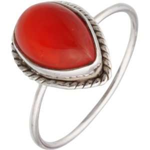  Carnelian Pear Shaped Ring   Sterling Silver Everything 