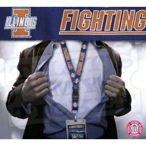  Illinois Fighting Illini NCAA Lanyard Key Chain and Ticket 