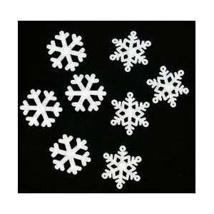  1 1/4 White Felt Winter Snowflake Stickers 60 (10 