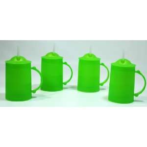 Bright/Vibrant Green Frozen (Freezer) Mini Mug With Lid & Straw Set of 