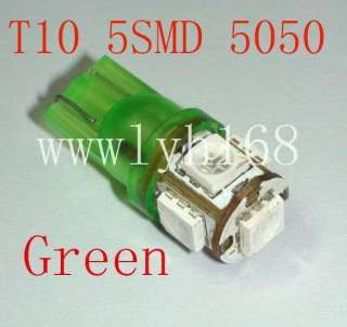   Green T10 5SMD 5050 194 168 W5W Car LED Indicator Light Interior Bulbs