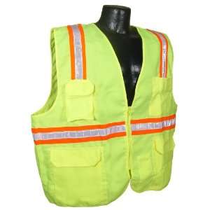  Safety Vest Two Tone Solid Green Large