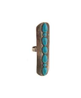 Turquoise (Blue) Antiqued Turquoise Stone Ring  249034648  New Look